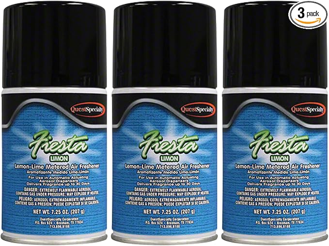 Quest 3890 LIMON Metered Air Freshener - Lemon-Lime (3 Pack) Works in all metered dispenser