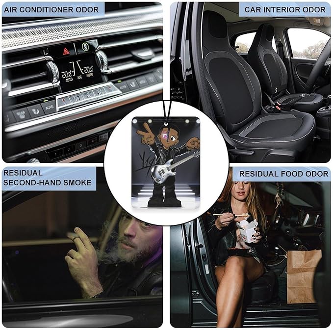 5PCS Car Air Freshener Hanging Personalized Double Sided Stage Rocker Car Fresheners Long Lasting New Cars Scents Cute Automotive Freshies for Closets Drawers (tea)