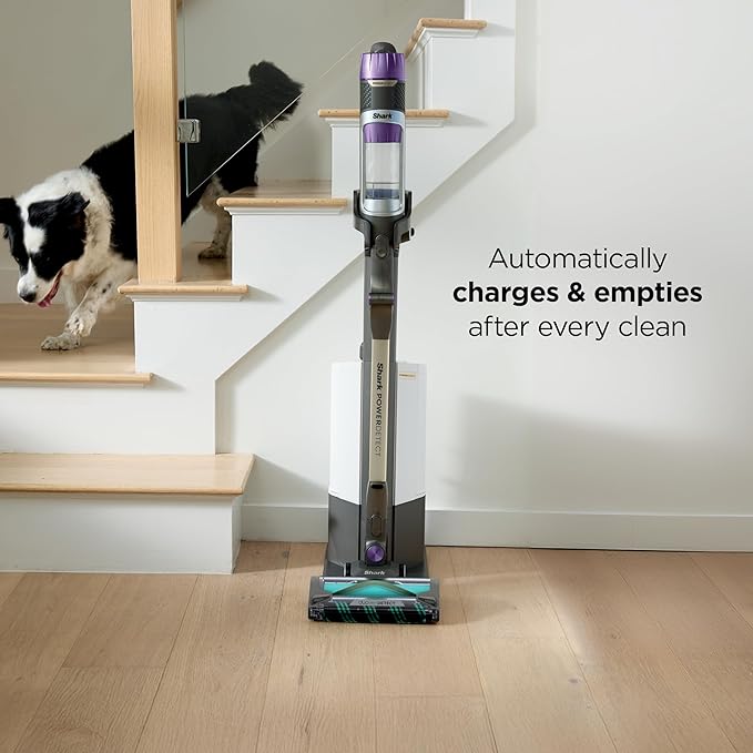 Shark Cordless Vacuum Cleaner with HEPA Filter PowerDetect Clean &amp Empty Powerful Suction Auto-Empty System Pet Hair Pickup Carpets &amp Hardfloor Dark Gray IP3251