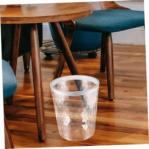 Transparent Trash Wastebasket for Bathroom Bedroom Office Capacity Easy Disposal Stylish Design Garbage Container for Home Use