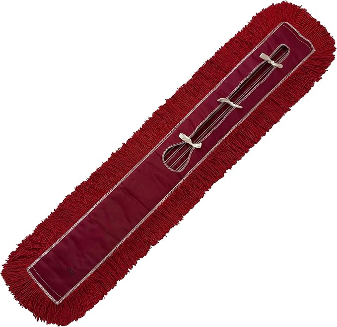 Ultimate Dust Mop Kit: Industrial-Grade Performance Heavy-Duty Frame Telescopic Handle - Red 48 Inch