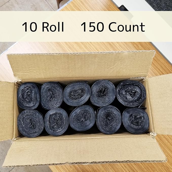 150 Count | 55 Gallon Trash Bags | 150- Pack | Heavy Duty Trash Bags | Heavy Duty Garbage Bags | Black Garbage Bags | Large | 20 Micron
