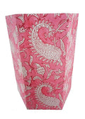 Floral Hand Block Printed 3.3 Gallon Decorative Waste Basket – Eco-Friendly Cardboard Trash Can Plastic-Free &amp Sustainable Perfect for Christmas and Housewarming Gifts (1 Pink MUKAT)