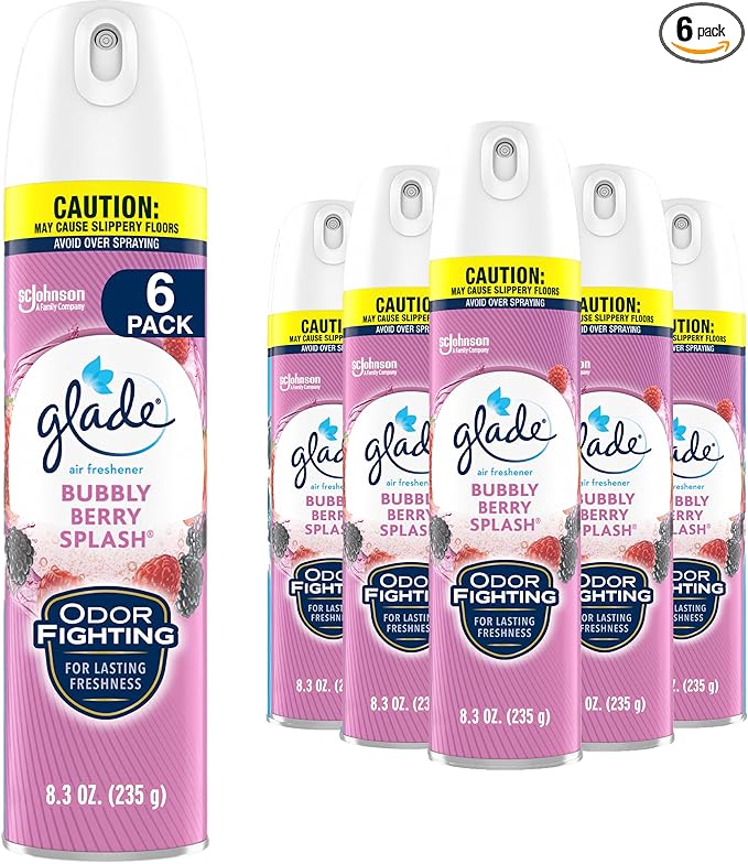 Glade Air Freshener Room Spray Bubbly Berry Splash 8.3 oz 6 Count