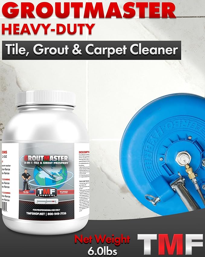 GroutMaster Tile &amp Grout Cleaner – Fast-Dissolving Powdered Solution for Deep Cleaning Concrete Stains Grease &amp Tough Stains Ideal for Residential &amp Commercial Use 6.5 lbs