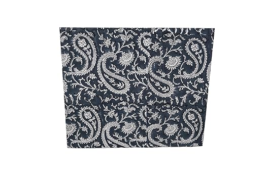 Generic 3.3 Gallon Cotton Hand Block Printed Paper Waste Basket |Small Decorative Trash Can for Housewarming Gifts in Living Room Bedroom Bathroom | Eco-Friendly Plastic-Free (1 DARK BLUE MUKAT)