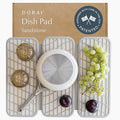 Dorai Home Dish Pad - Collapsable Stone Dish Drying Mat with Diatomaceous Earth for Quick Drying - Ultra Absorbent - Encased in Woven Silicone - Eco-Friendly Foldable - Original 19.9x15.2 Sandstone