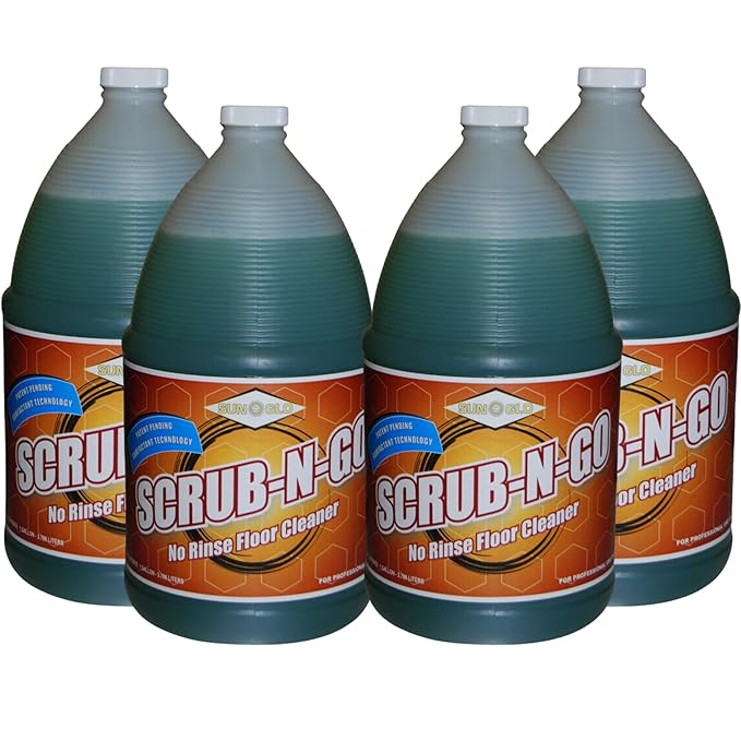 Sun-Glo SCRUB-N-GO - Bio-Enzymatic Multi-Surface Cleaner No Rinse for Floor Cleaner Grout Cleaner and Tile Cleaner Ideal for Kitchen Cleaner - 4x1 Gallon Case