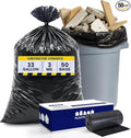 Plasticplace Contractor Trash Bags 33 Gallon - 3.0 Mil Heavy Duty Garbage Bag 33” x 39” Black 50 Count