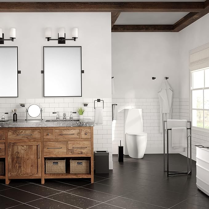 Gatco 1488MX Elegant Square Toilet Brush Holder Matte Black