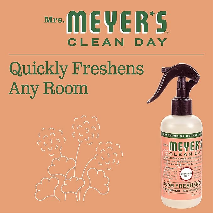Mrs Meyers Clean Day Room Freshener - Geranium8 Fl Oz (Pack of 6)