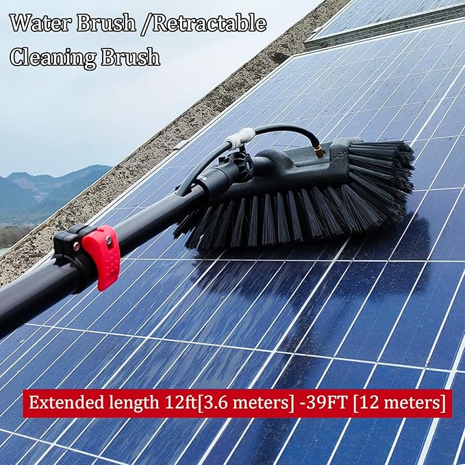 Cleaning Brush Water Fed Pole Kit Water Fed Cleaning Outdoor Cleaner Telescopic Washing Equipment (30FT/9M)