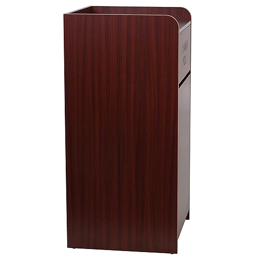 EMMA + OLIVER Wood Tray Top Receptacle in Mahogany