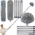 20+ Feet High Reach Duster Kit with 3-14 ft Extension Pole for Cleaning Fan Spider Web High Ceiling Blinds Furniture Cars - Cobweb Microfiber Duster // Outdoor &amp Indoor Extendable Duster