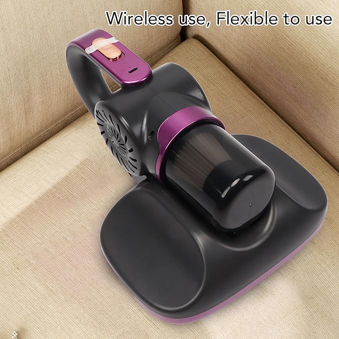 Cordless Mattress Vacuum Cleaner 11Kpa Strong Suction with Sanitizing Light USB Rechargeable for Bed Carpet Sofa