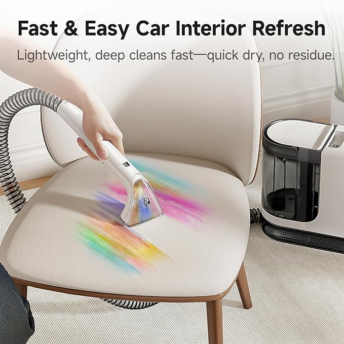 Uwant Carpet Cleaner Machine 18Kpa Powerful Suction Portable Carpet Cleaner for Pet Stains with Cleaning Tools&ampSolution Self-Cleaning Upholstery Cleaner for Car Couch Rug Spot
