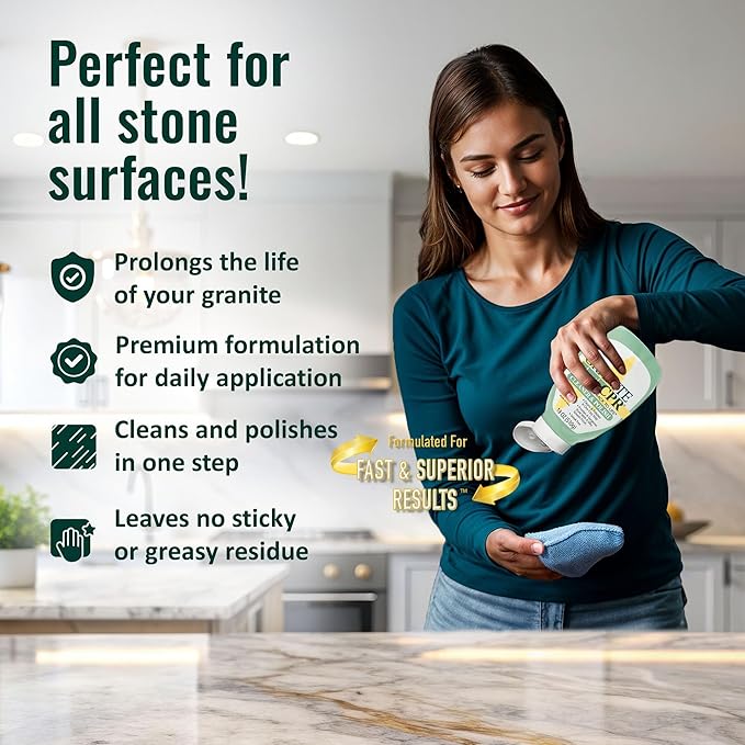 CPR Granite Cleaner Can Be Used Daily On Granite Marble Quartz &amp Corian. Leaves A Gorgeous Streak-Free Shine &amp Silky Smooth Finish (18 Ounce (Pack of 2))