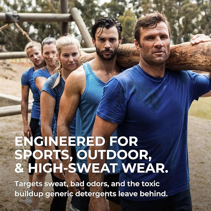 SWEAT X Max Odor Defense Laundry Detergent Liquid - Natural Washing Detergent for Activewear &amp Gym Clothes - Laundry Detergent for Sensitive Skin - Concentrated Detergent 45 Loads (1 Bottle)