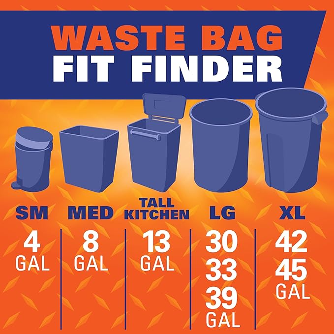 Hefty Heavy Duty Trash Bags Large | 42 Gallon | For Contractors | 26 Count Pack of 2
