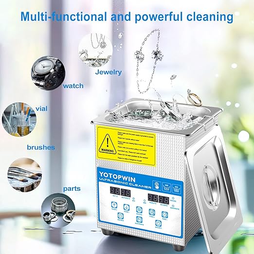 Jewelry Cleaner Ultrasonic Machine Professional Lab Ultrasonic Cleaner With Digital Timer &amp Heater 40KHZ For Retainers Carburetors Dentures Mouth Guard Automotive Parts Cleaning Equipment (0.53Gal