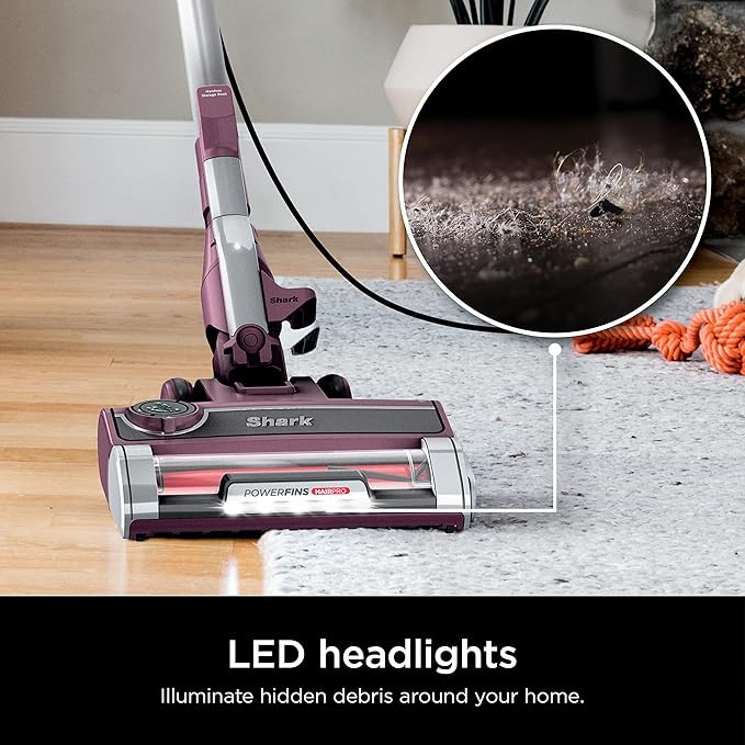Shark HZ702 Ultralight PetPro Corded Stick Vacuum with PowerFins HairPro Odor Neutralizer Technology Wine Purple