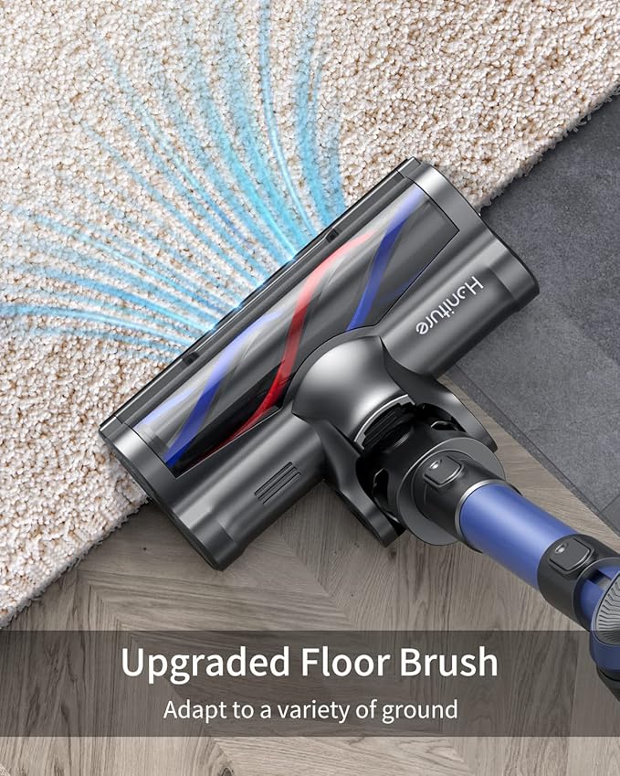 HONITURE Cordless Vacuum Cleaner 450W/35KPa Powerful Stick Vacuum Cleaner w/ LCD Touch Screen 55Min Runtime 6 in 1 Lightweight Handheld Cordless Vacuum for Carpet Pet Hair and Floors S12 (Renewed)