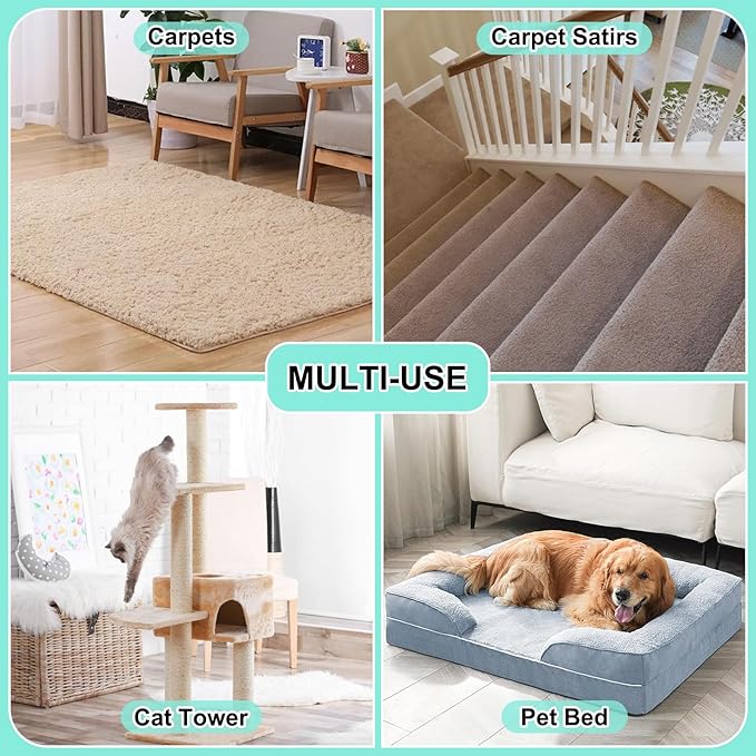 Carpet Rake for Pet Hair Removal - 45 Adjustable Long Handle Carpet Rake Reusable Pet Hair Removal Tool Kit Cat Dog Fur Rakes Scraper Carpet Broom for Carpets