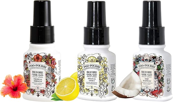 Poo-Pourri Original CitrusShip Happens and Tropical Hibiscus 1.4 Ounce Set