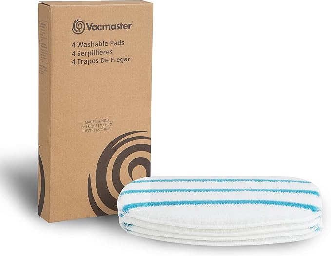 Vacmaster 952779 Microfiber &amp Washable Replacement Mop Pads 4 pack for SMF1501 2-in-1 Steam Mop