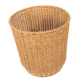 PRETYZOOM Medium Imitation Rattan Storage Basket Handwoven Wastebasket for Kitchen and Bedroom Versatile Woven Trash Can Stylish Design