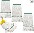 Eccliy 24 Pack Heavy Loop End Cotton String Mop Head Heavy Duty Mop Head Commercial Refills Replacement Bulk for Home Industrial Commercial Floor Cleaning