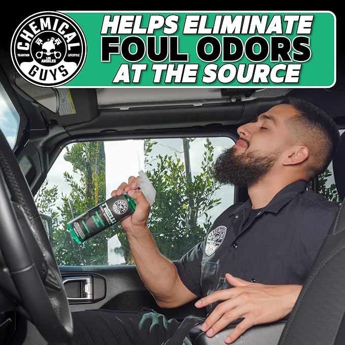 Chemical Guys New Car Smell Air Freshener and Premium Odor Eliminator Refreshes &amp Neutralizes Odors Great Car Fresheners for Trucks SUVs RVs and More - 16 Fl Oz (Pack of 2)