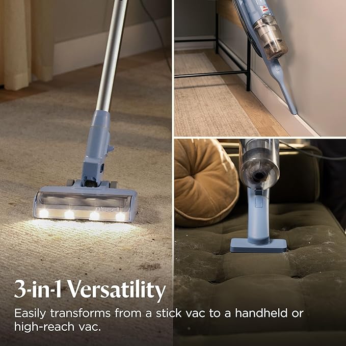 Bissell PowerClean Corded Stick Vacuum Tangle-Free Brush Roll Self-Standing HEPA Filtration Crevice &amp Upholstery Tools Included 4214K