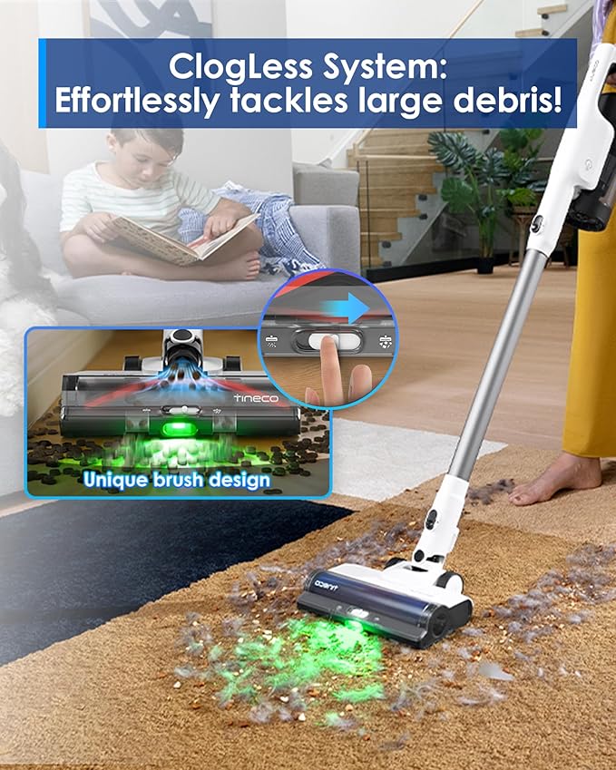 Tineco Pure ONE Station 5 Cordless Smart Vacuum with 2.5L Auto Dust Base Full-Path Self-Cleaning 175AW Suction ZeroTangle Tech Stick Vacuum Cleaner for Pet Hair Carpet &amp Hard Floor