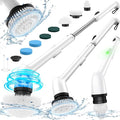 LyriFine Electric Spin Scrubber New Full-Body IPX7 Waterproof Bathroom Cleaner Brush Shower Scrubber with Long Handle &amp 2 Speed Heads Replacement Cleaning Supplies for Tub Shower Tile Floor
