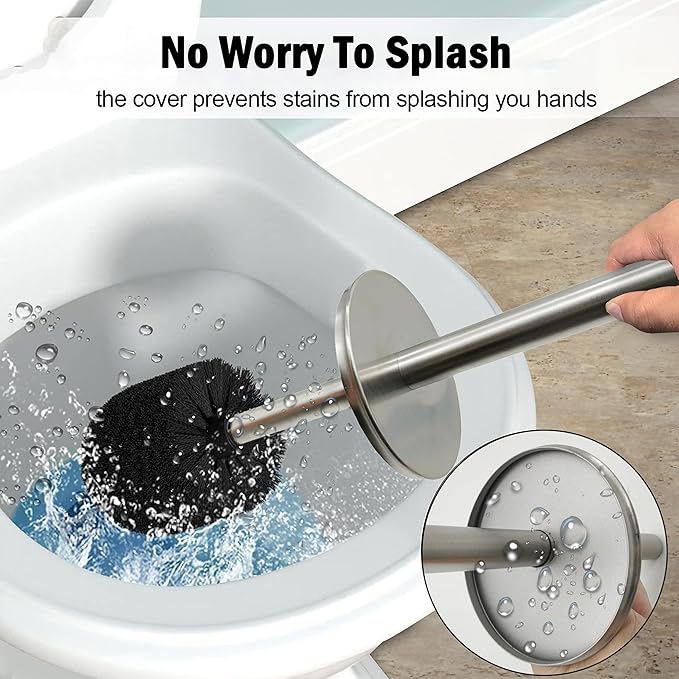 Vince Camuto Toilet Bowl Brush with Holder Durable Bathroom Cleaning Tool Modern Design for Easy Toilet Maintenance Bathroom Cleaner Brush for Efficient Cleaning and Hygiene
