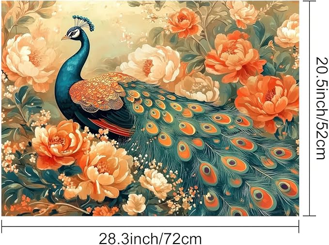 Stove Top Cover for Electric Stove 28x20 Inch Diatomite Dish Drying Mat Glass Top Burner Protector Kitchen Counter Mat Peacock Kitchen Decor Stove Pad Stove Top Mat