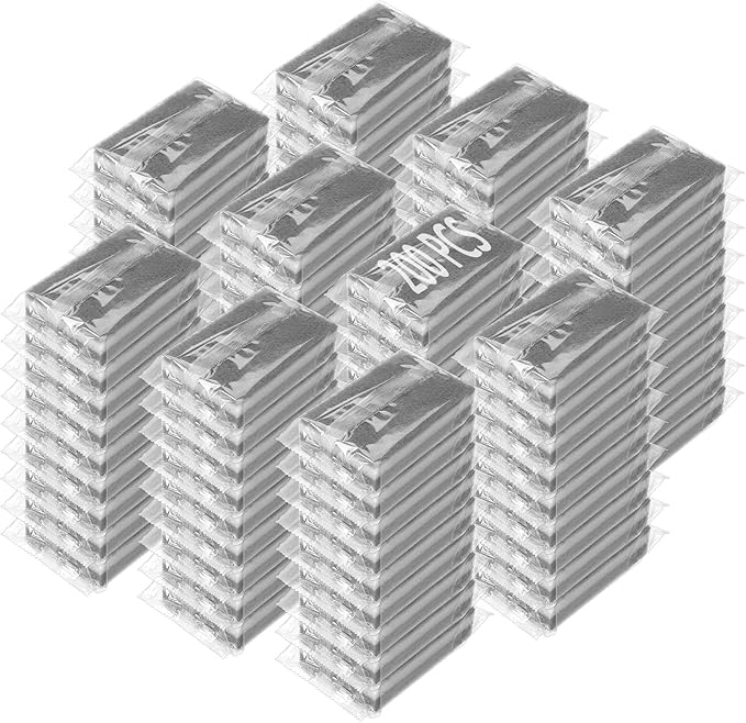 200 Pcs Individually Wrapped Sponges Uncompressed Non Scratch Scrouing Sponges for Household Cleaning Dishes Kitchen Airbnb Apartment Car Bike Gray