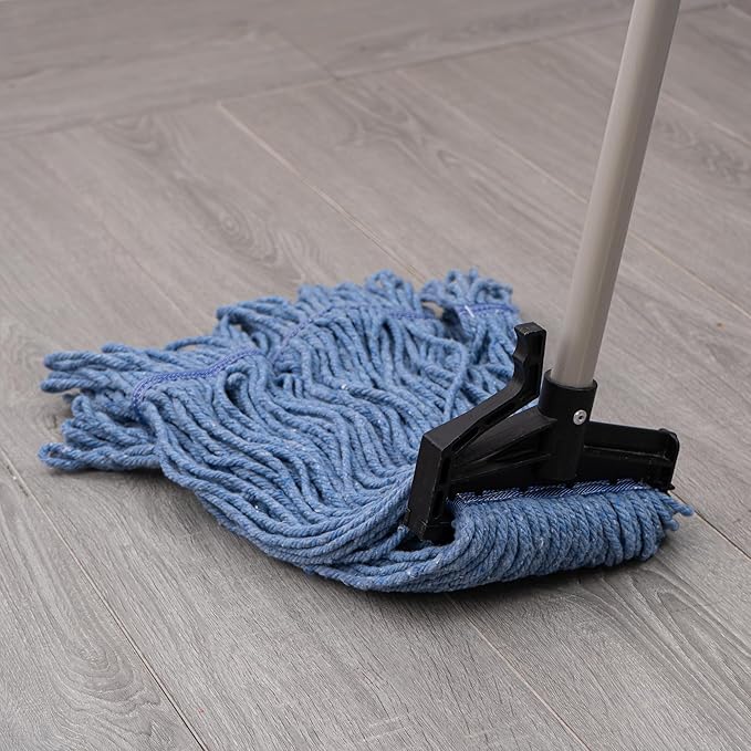 Matthew Easy Trigger Release Mop Handle 60 inch Metal Mop StickCommercial Mop Head Replacement Holder for Floor CleaningClip On Mop Handle Quick Change for Wet Mop Handle - 12Pack Gray