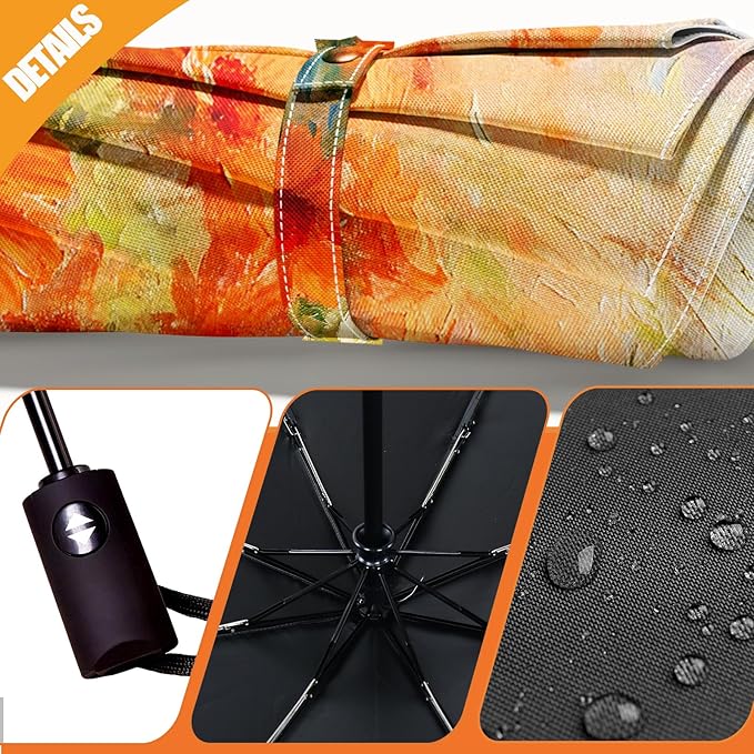 Small Compact Travel Automatic Folding Umbrella for Women Portable Lightweight Rain Wind UV Sun Shade
