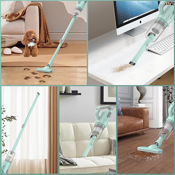 Stick Vacuum Cleaner Corded Lightweight Powerful Electric Broom Vacumm for Home Apartment Office Hardwood Floors Carpet Pet Hair Dust Clean 20Ft Power Cord 20KPa Strong Suction
