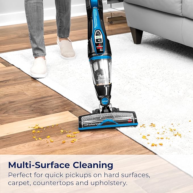 Bissell 3061 Featherweight Cordless Stick Vacuum Self-Standing Electric Blue Black