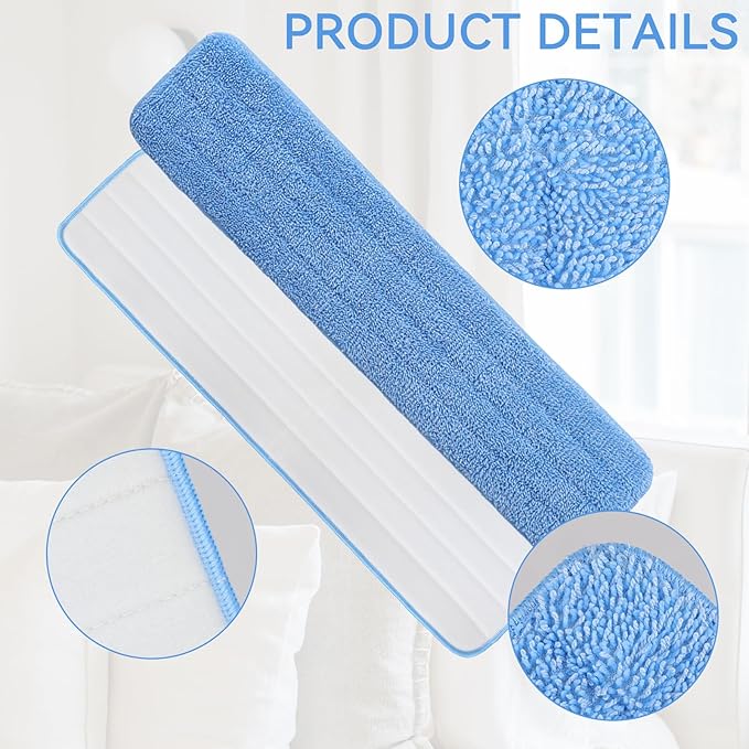 Replacement Microfiber Pad for Rubbermaid Commercial 24 Inch Mop Head - 8 Pack Wet &amp Dry Commercial Cleaning Refills Reusable Mop Refills Fit for Any Microfiber Flat Mop System 24