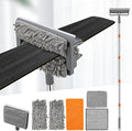 Ceiling Fan Cleaner Duster with 84'' Extension Pole Baseboard Cleaner Tool with Handle Reusable Chenille &amp Microfiber Pads for Dusting Ceiling Fan Baseboard Wall Window Floor