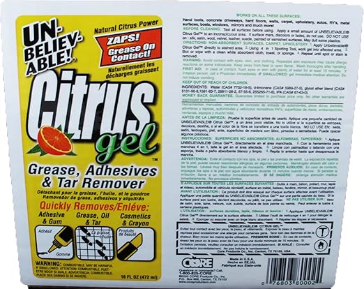 Unbelievable! UCG-16 16 Oz. Citrus Gel Pro Carpet &amp Upholstery Spot Remover (Case of 12)