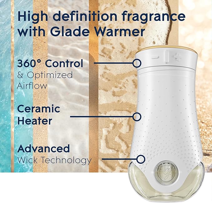 Glade PlugIns Refills Air Freshener Scented and Essential Oils for Home and Bathroom Aqua Waves 6.7 Fl Oz 10 Count