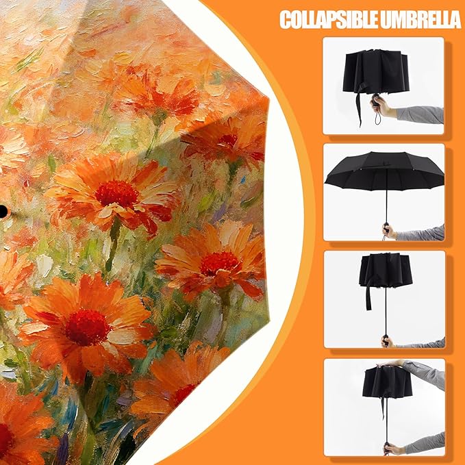 Small Compact Travel Automatic Folding Umbrella for Women Portable Lightweight Rain Wind UV Sun Shade