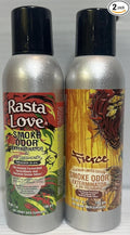 Smoke Odor Exterminator 198 gm/ 7 oz Large Spray Assorted Rasta Love &amp Fierce Set of Two Cans.