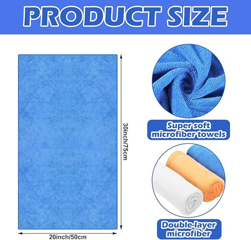 10 Pcs Extra Large Microfiber Cleaning Cloth 30 x 20 Large Floor Microfiber Towel Reusable Washable Free Lint Free Cloth Rag for Squeegee Mop Floor Window Housekeeping (White Yellow)