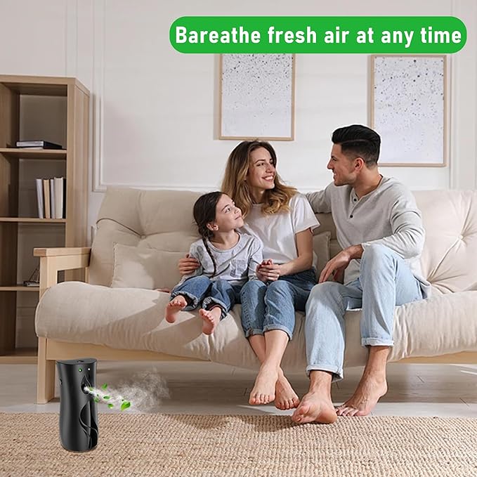 Automatic Air Freshener Spray Dispenser 3-Pack Wall Mounted or FreestandingMultiple Time SettingsCommercial and Home Use in Bathrooms Offices Living Rooms and Commercial Places (Black 1121)